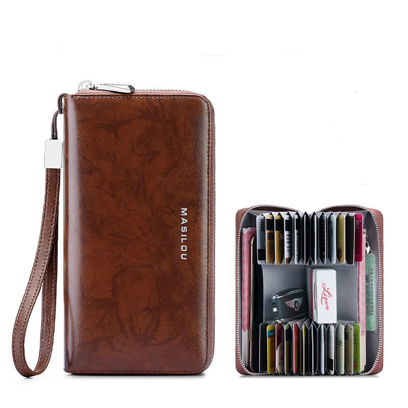 Long Multi - card Large Capacity Leather Men's Wallet - Krosscanada