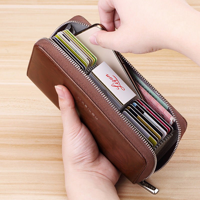 Long Multi - card Large Capacity Leather Men's Wallet - Krosscanada