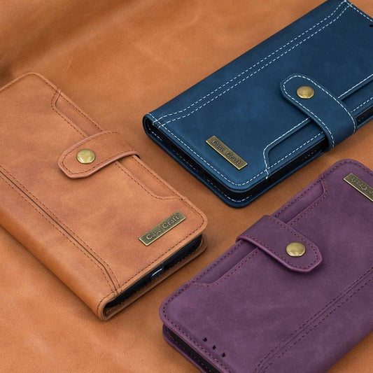 Magnetic Snap Protection Flap Wallet Leather Case - Krosscanada