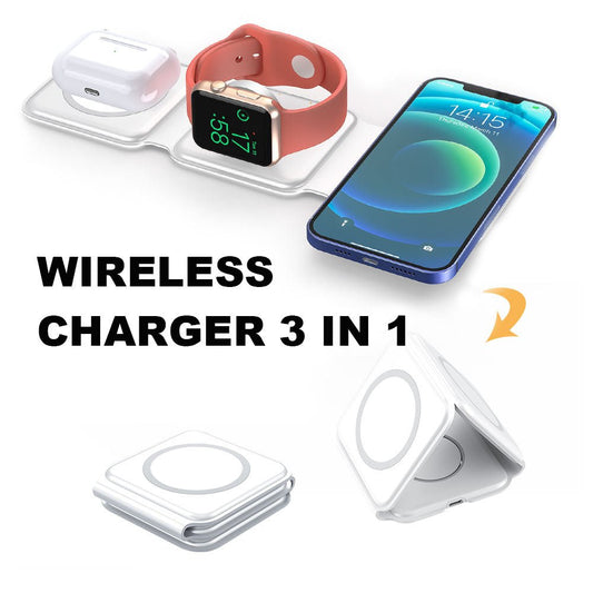 Magnetic Wireless Charger Mobile Phone Watch Headset Portable Fast Charging - Krosscanada