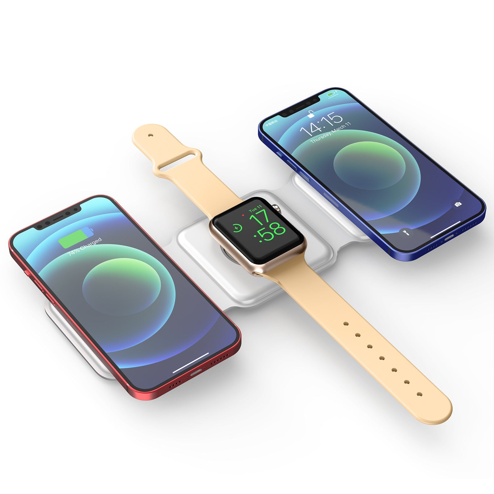 Magnetic Wireless Charger Mobile Phone Watch Headset Portable Fast Charging - Krosscanada