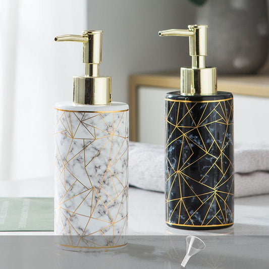 Marble Ceramic Lotion Shampoo Bottle Bathroom Accessories - Krosscanada
