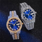 Men's Hip Hop Business Steel Band Calendar Full Drill Watch - Krosscanada