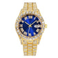 Men's Hip Hop Business Steel Band Calendar Full Drill Watch - Krosscanada