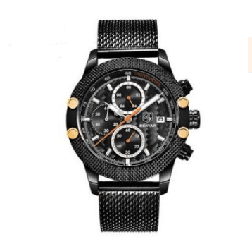 Men's Quartz Watch Sports Calendar Wire Mesh with Men's Quartz Watch - Krosscanada