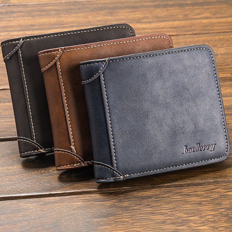Men'S Wallet Multi - Card Card Holder Horizontal Frosted Leather Retro Foreign Trade Wallet - Krosscanada