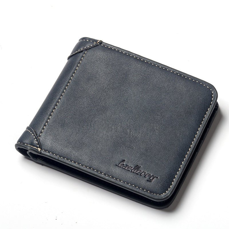 Men'S Wallet Multi - Card Card Holder Horizontal Frosted Leather Retro Foreign Trade Wallet - Krosscanada