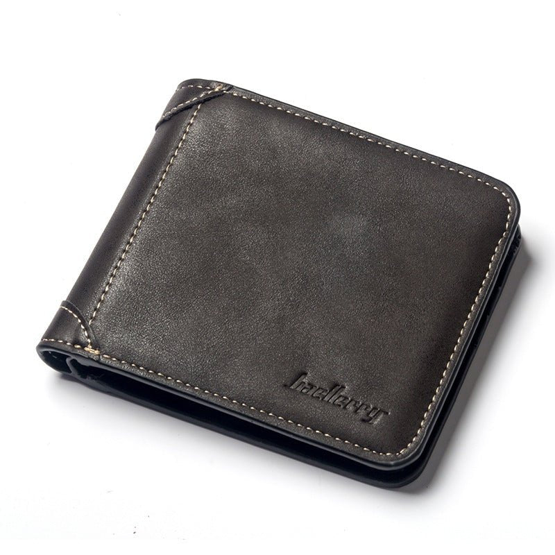 Men'S Wallet Multi - Card Card Holder Horizontal Frosted Leather Retro Foreign Trade Wallet - Krosscanada
