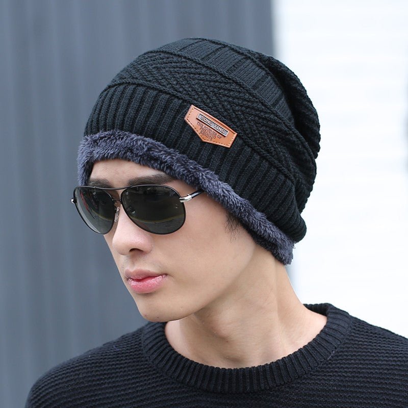 Men's Winter Warm Wool Hat Thickened Knitting - Krosscanada