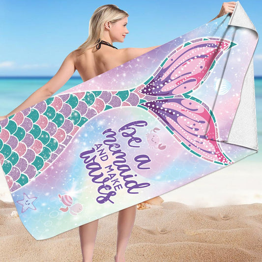 Microfiber Variety Bath Towel Towel Sea Stand Holiday Rectangular Sand Shawl 3D Printing - Krosscanada