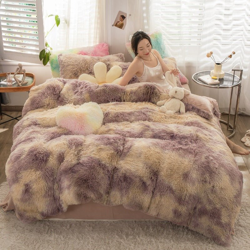 Mink Velvet Four - piece Printing Thickened Warm Bedding - Krosscanada