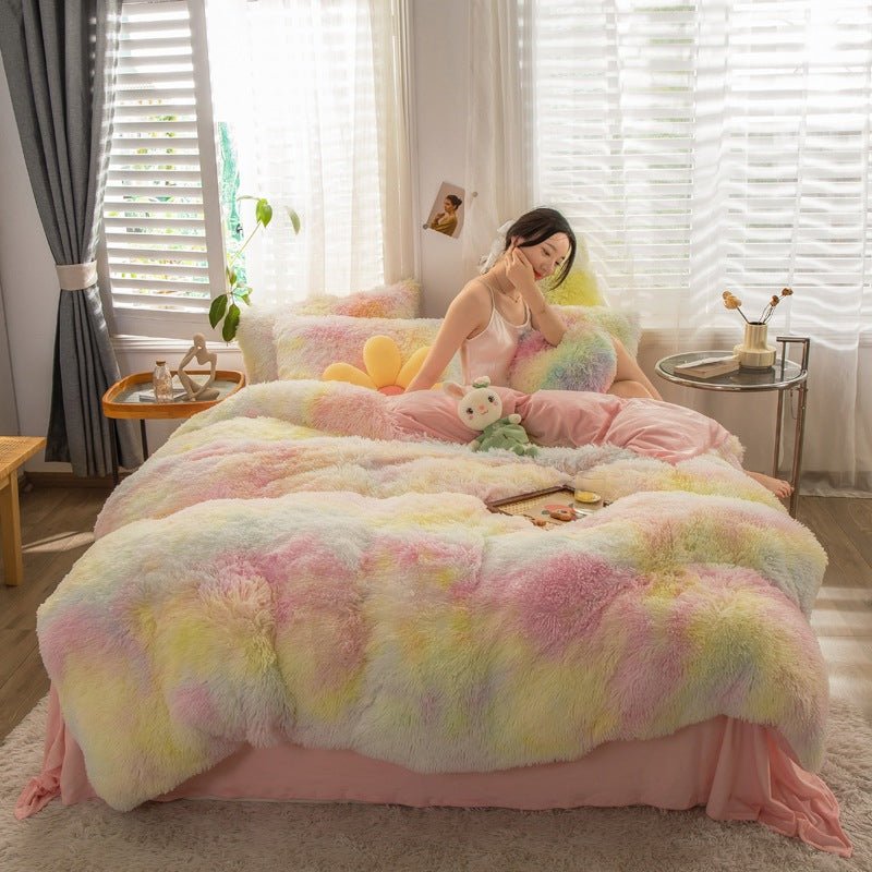Mink Velvet Four - piece Printing Thickened Warm Bedding - Krosscanada