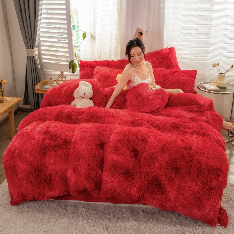 Mink Velvet Four - piece Printing Thickened Warm Bedding - Krosscanada