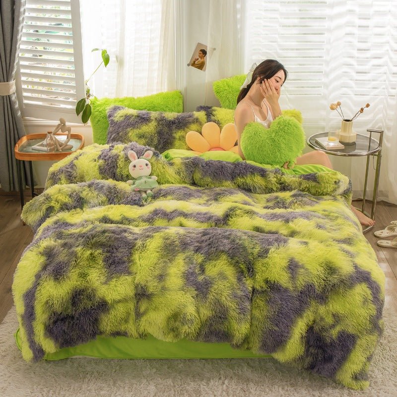 Mink Velvet Four - piece Printing Thickened Warm Bedding - Krosscanada
