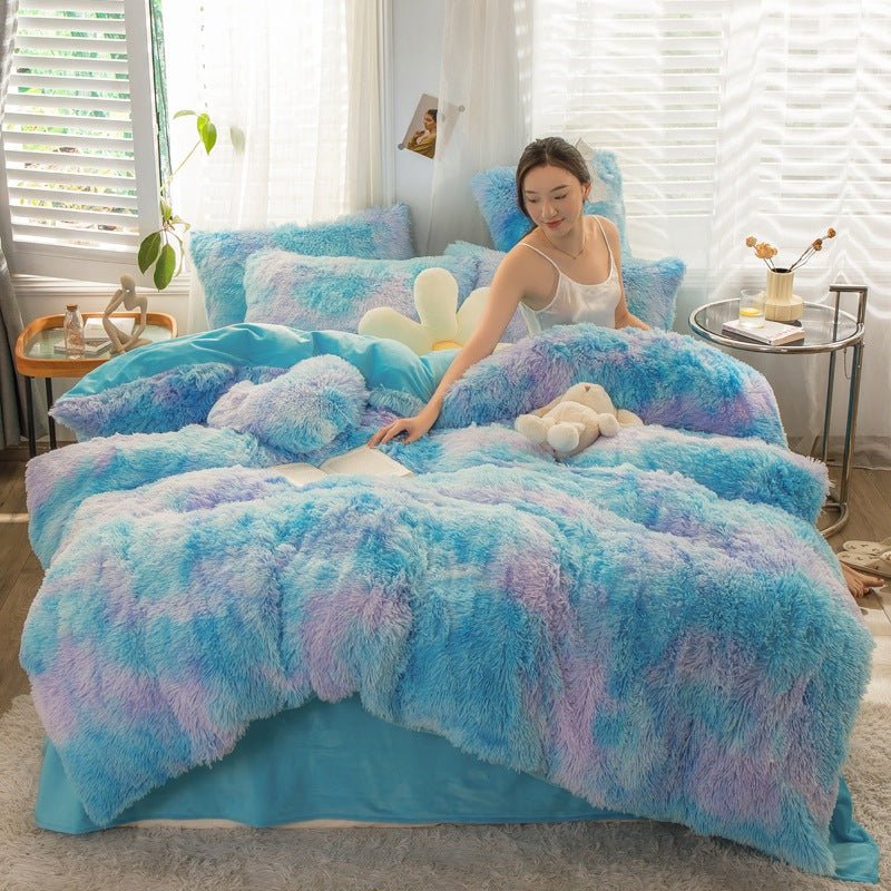 Mink Velvet Four - piece Printing Thickened Warm Bedding - Krosscanada