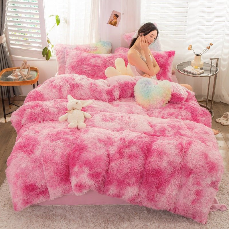 Mink Velvet Four - piece Printing Thickened Warm Bedding - Krosscanada
