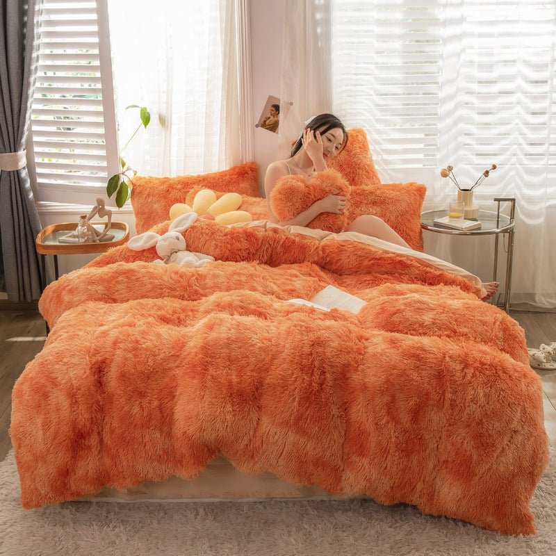 Mink Velvet Four - piece Printing Thickened Warm Bedding - Krosscanada