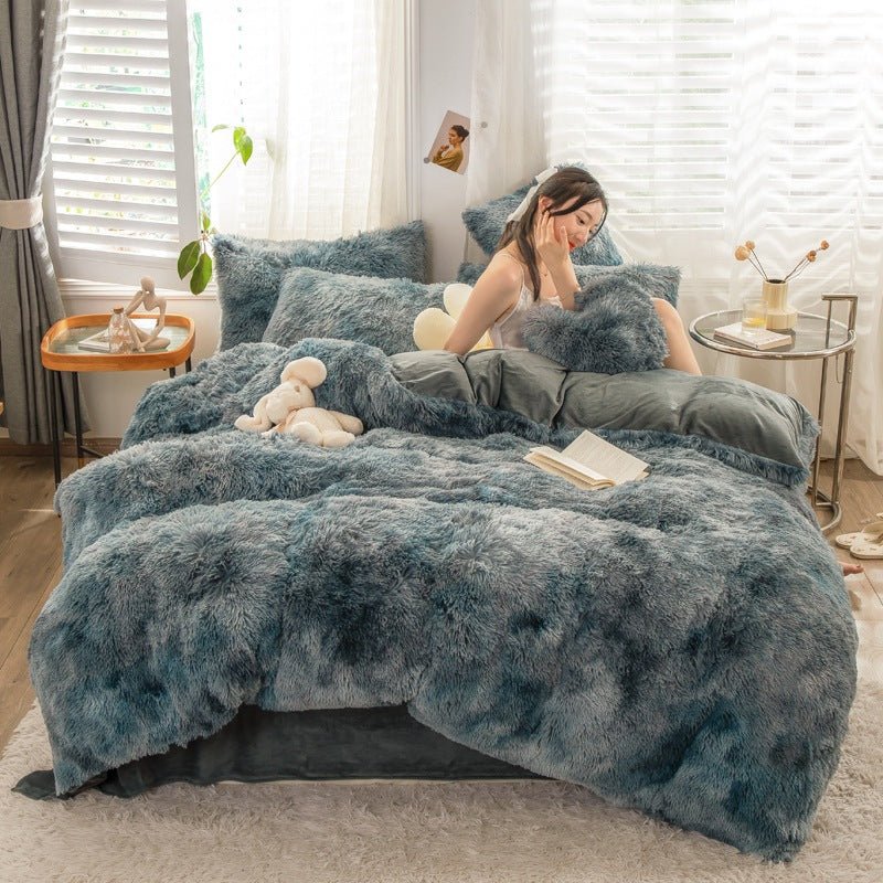 Mink Velvet Four - piece Printing Thickened Warm Bedding - Krosscanada