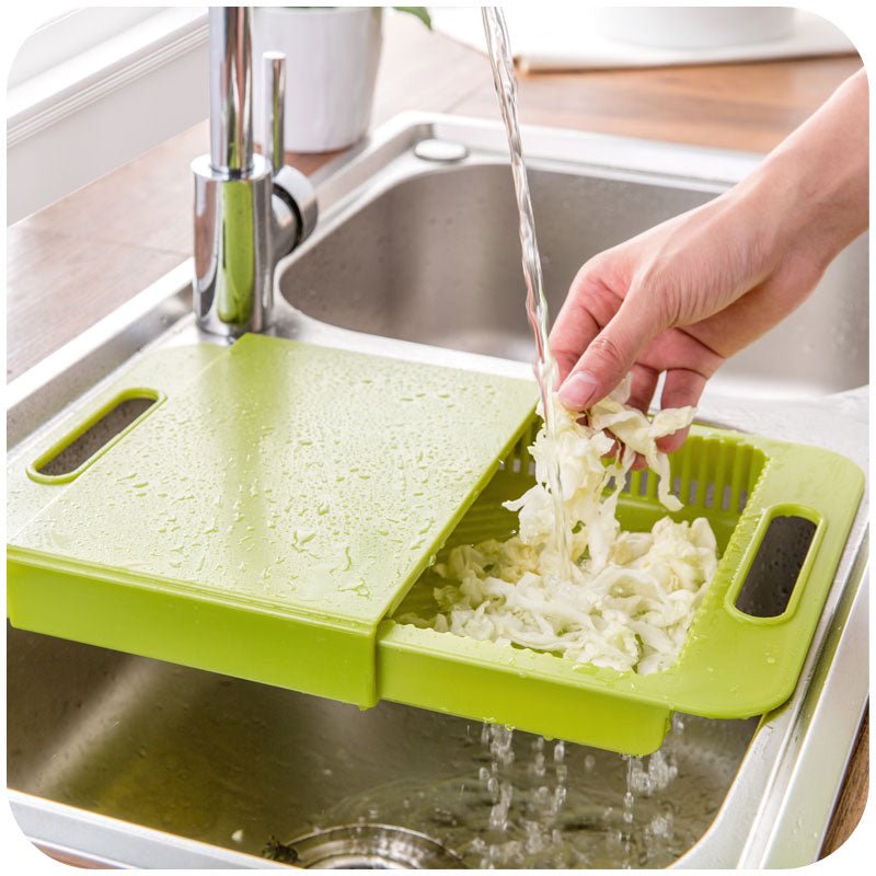 Multifunction Kitchen Chopping Blocks Sinks Drain Basket Cutting Board Vegetable Meat Tools Kitchen Accessories Chopping Board - Krosscanada