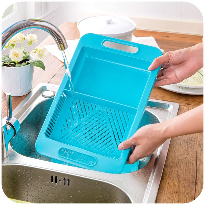 Multifunction Kitchen Chopping Blocks Sinks Drain Basket Cutting Board Vegetable Meat Tools Kitchen Accessories Chopping Board - Krosscanada