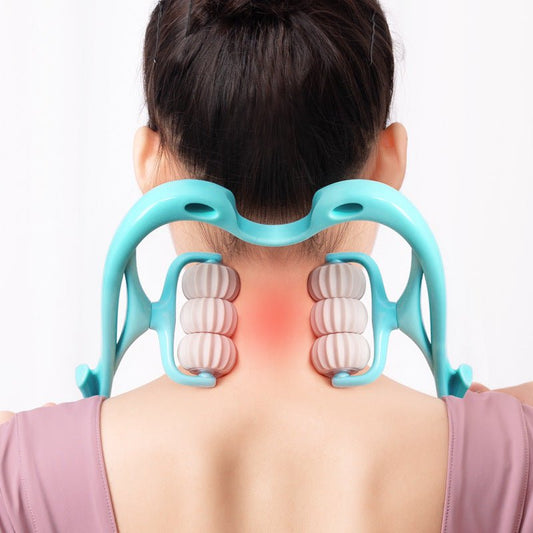 Multifunctional Manual Six - wheel Neck Massager Massage Relieve Roller Massage Tool - Krosscanada