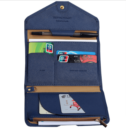 Multifunctional Travel Bag Passport Cover Foldable Credit Card Holder Money Wallet ID Documents Flight Bit License Purse Bag - Krosscanada