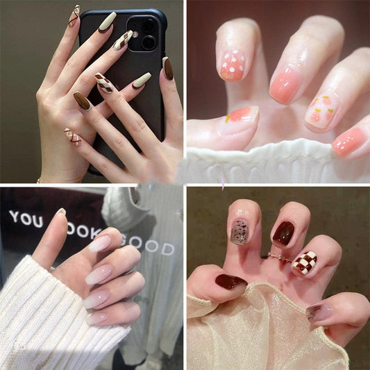 Nail Art Finished Fake Nail Scrub Nail Patch Wearable - Krosscanada