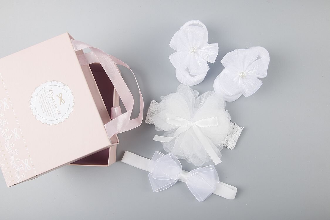 New baby hair accessories socks and shoes set box - Krosscanada