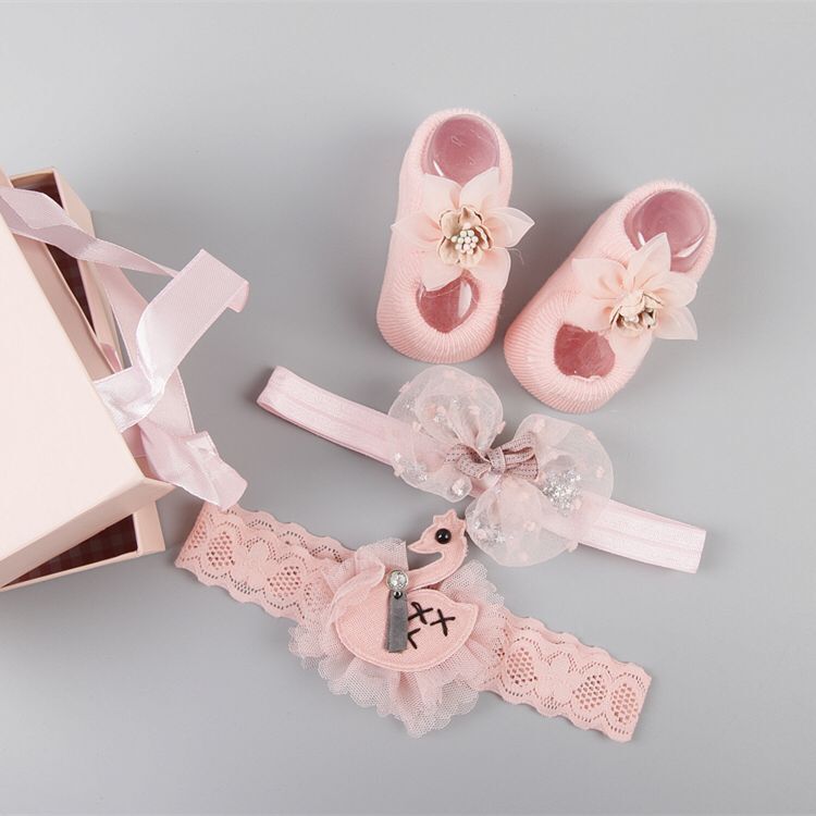 New baby hair accessories socks and shoes set box - Krosscanada