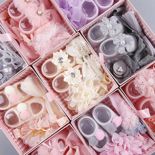 New baby hair accessories socks and shoes set box - Krosscanada