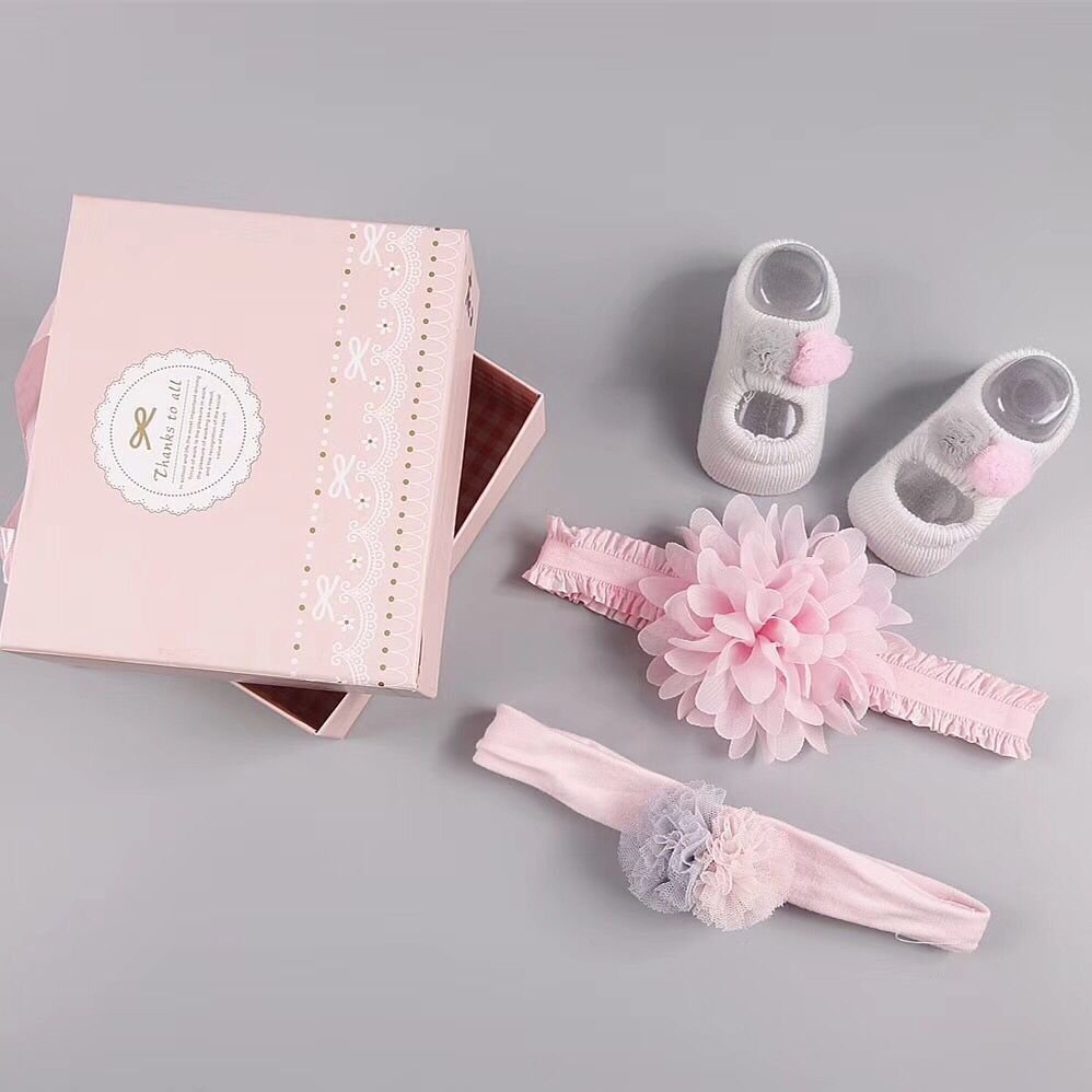 New baby hair accessories socks and shoes set box - Krosscanada