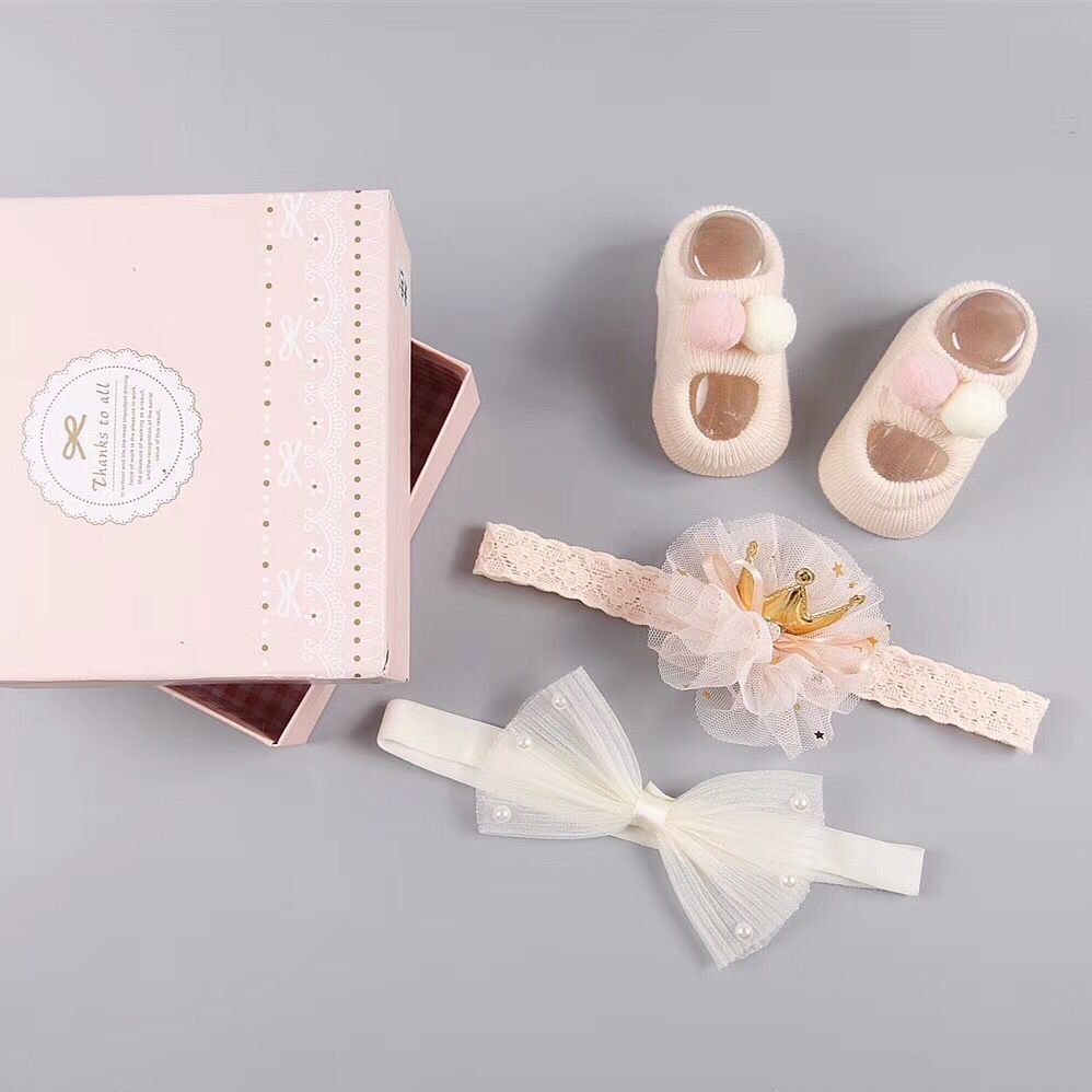 New baby hair accessories socks and shoes set box - Krosscanada