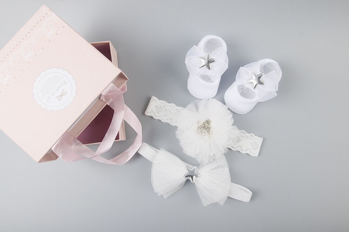 New baby hair accessories socks and shoes set box - Krosscanada
