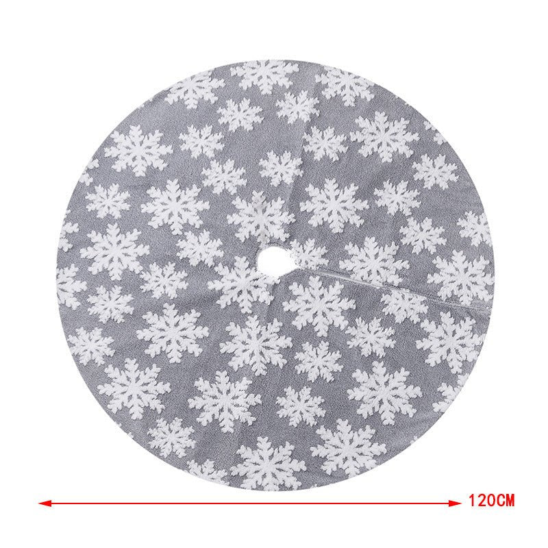 New Christmas Tree Skirt Snowflake Elk Plush Christmas Tree Apron - Krosscanada