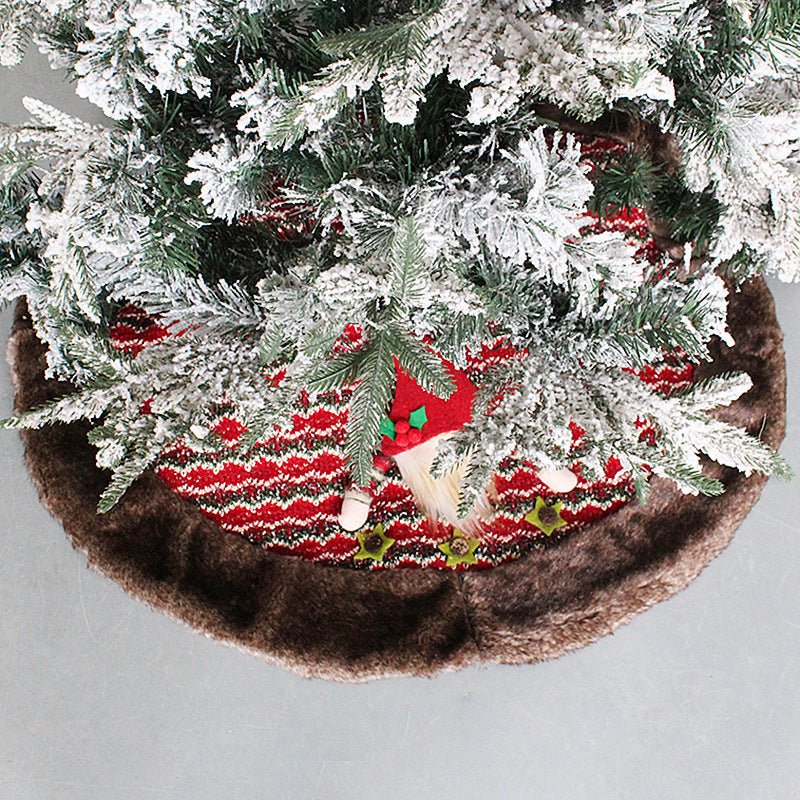 New Christmas Tree Skirt Snowflake Elk Plush Christmas Tree Apron - Krosscanada
