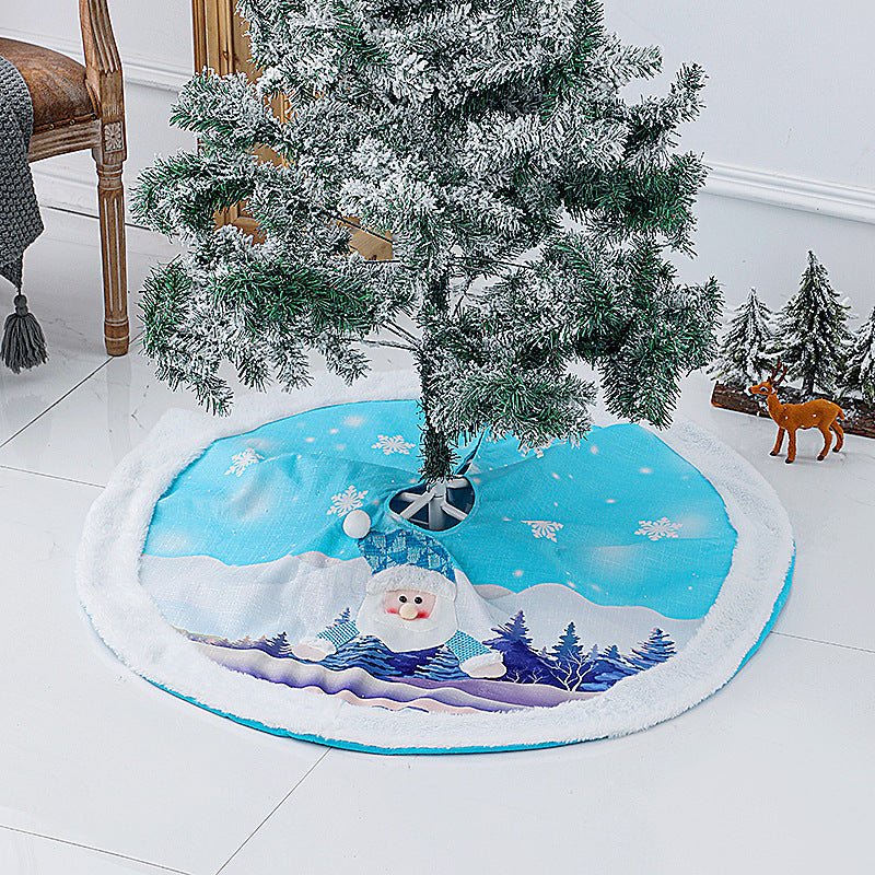 New Christmas Tree Skirt Snowflake Elk Plush Christmas Tree Apron - Krosscanada