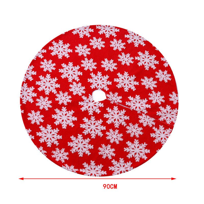 New Christmas Tree Skirt Snowflake Elk Plush Christmas Tree Apron - Krosscanada