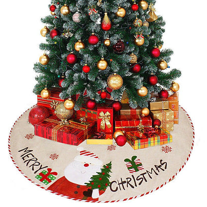 New Christmas Tree Skirt Snowflake Elk Plush Christmas Tree Apron - Krosscanada