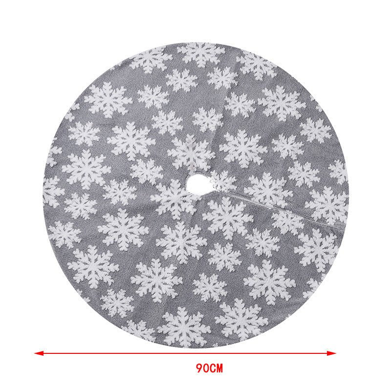 New Christmas Tree Skirt Snowflake Elk Plush Christmas Tree Apron - Krosscanada