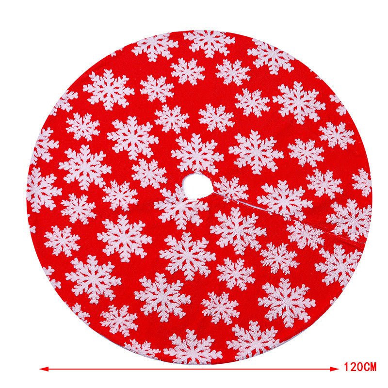 New Christmas Tree Skirt Snowflake Elk Plush Christmas Tree Apron - Krosscanada