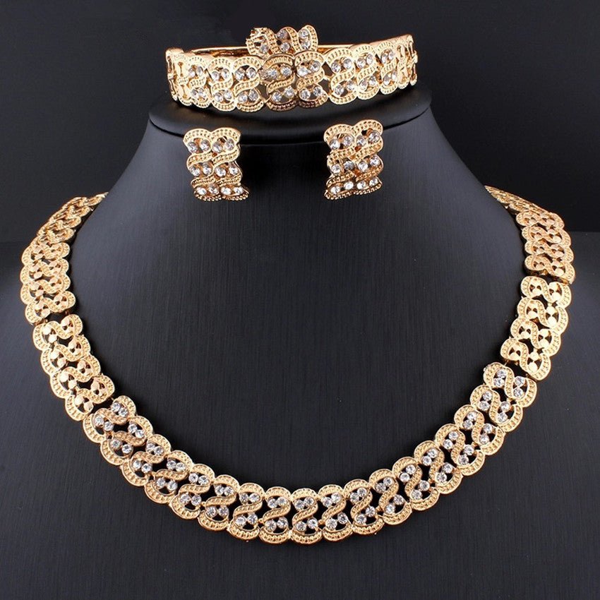 New Fashion Alloy Jewelry Set Necklace And Earrings Four Piece Set - Krosscanada