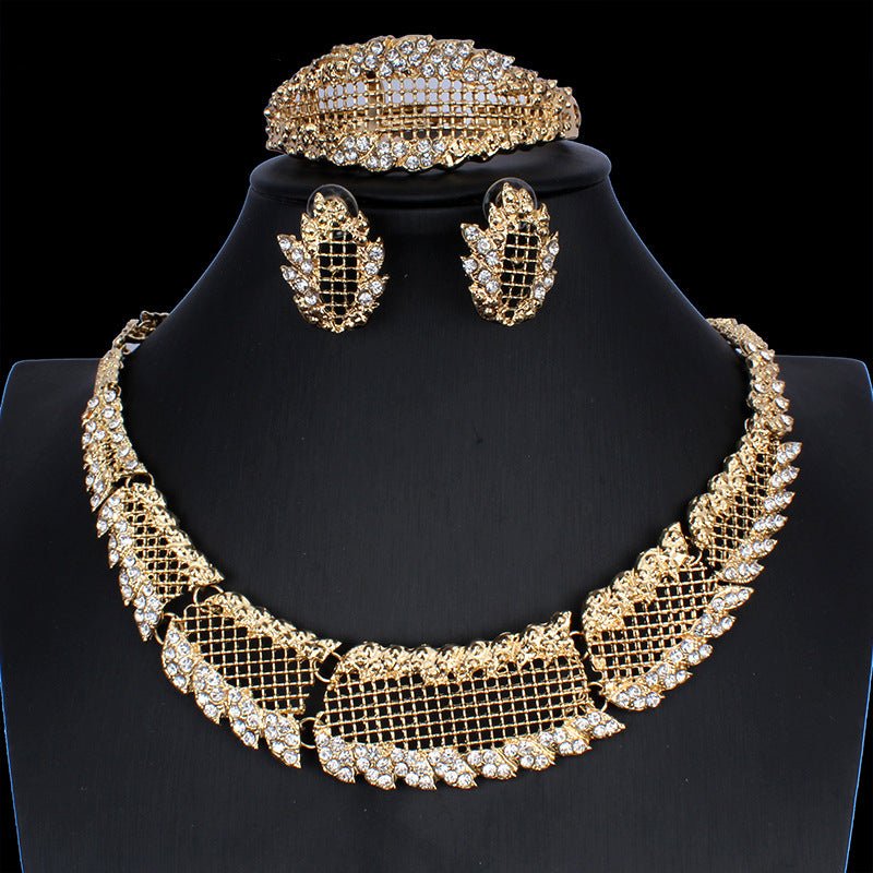 New Fashion Alloy Jewelry Set Necklace And Earrings Four Piece Set - Krosscanada