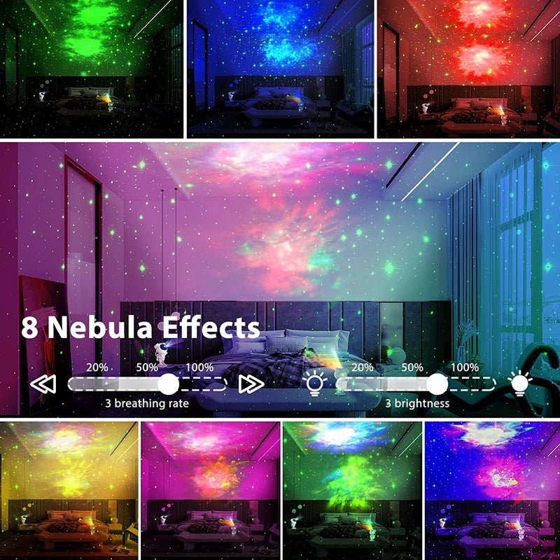 New Galaxy Projector Astronaut Starry Sky Projector Remote Control Bluetooth Music Laser - Krosscanada