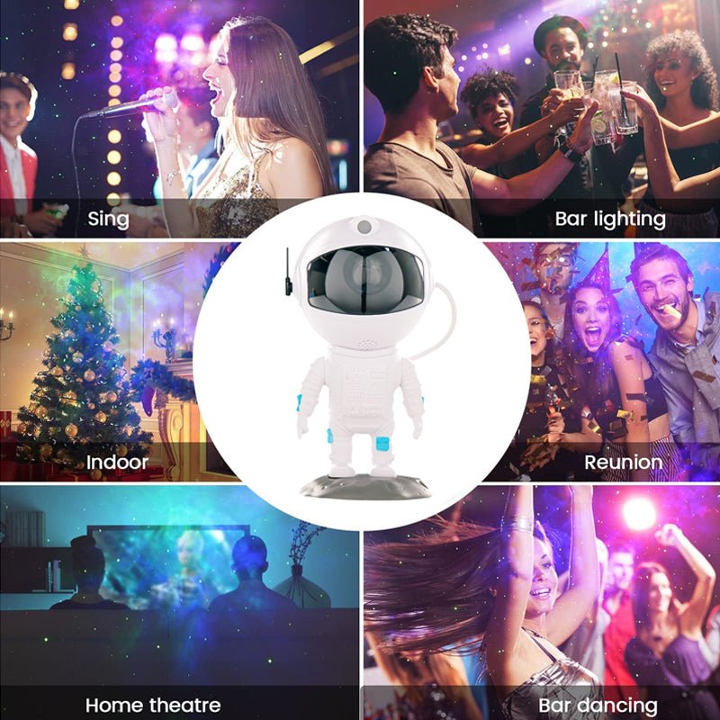 New Galaxy Projector Astronaut Starry Sky Projector Remote Control Bluetooth Music Laser - Krosscanada