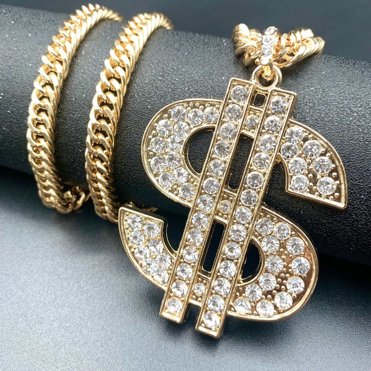 New Hip - hop Nightclub Exaggerated Dollar Symbol Diamond Necklace - Krosscanada