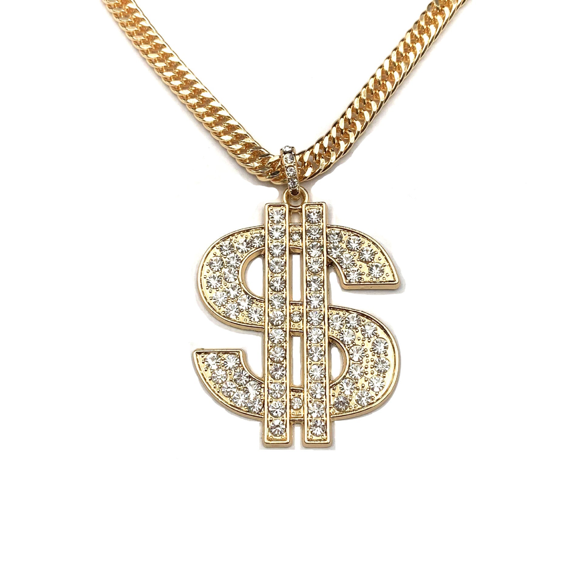 New Hip - hop Nightclub Exaggerated Dollar Symbol Diamond Necklace - Krosscanada
