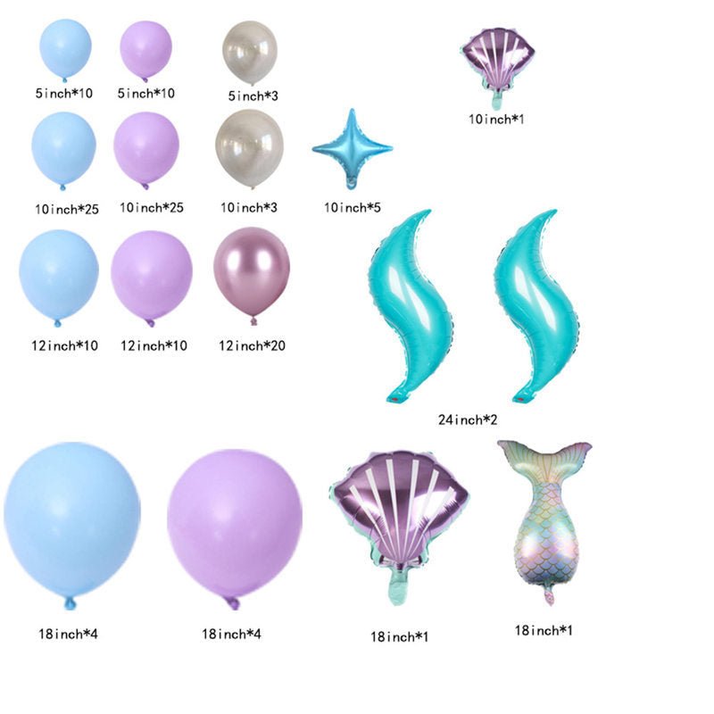 New Mermaid - Themed Birthday Party Latex Balloon Set - Krosscanada