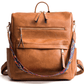 New retro backpack college wind casual bag large capacity soft leather backpack - Krosscanada