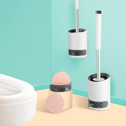 No Dead Ends Toilet Brush Diatom Mud Long Handle Soft Hair Brush Set Bathroom Household Toilet Cleaning Tool - Krosscanada