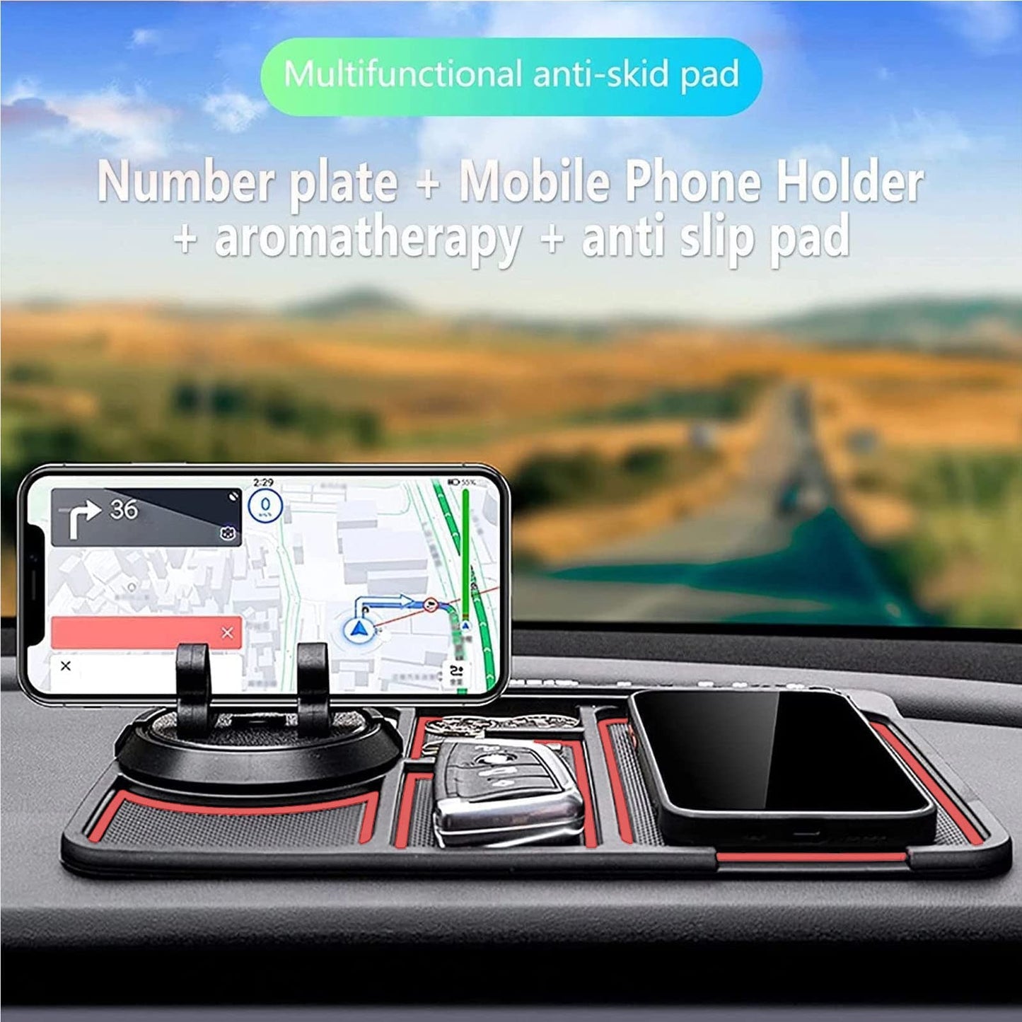 Non - Slip Car Phone Pad For 4 - in - 1 Car Parking Number Card Anti - Slip Mat Auto Phone Holder Sticky Anti Slide Dash Phone Mount - Krosscanada